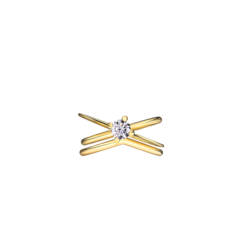 MOON ELLIPSE RING SET YELLOW GOLD Nayestones