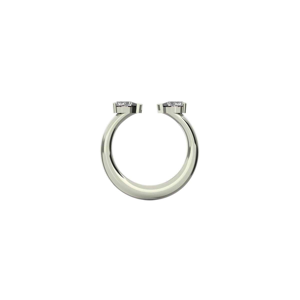 Refined Nayestones Creation: 18K Recycled Gold Ring showcasing Elegant Pear White Diamonds, carat per stone: 0.39 carats and total diamond carat weight : 0.78 carats. Perfect for an engagement and wedding ring. Made in Antwerp, Belgium