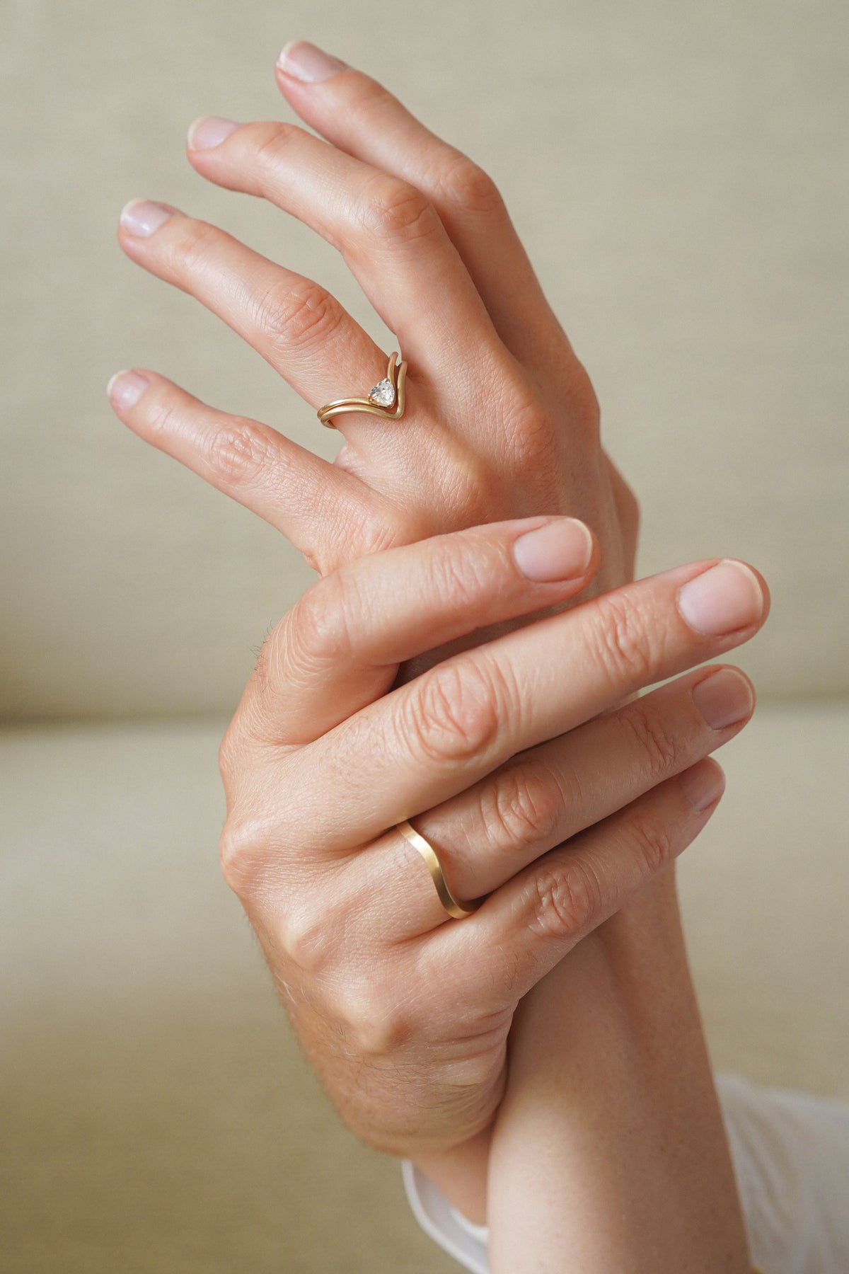 Ring 18K diamond - heart diamond ring - Nayestones Antwerp