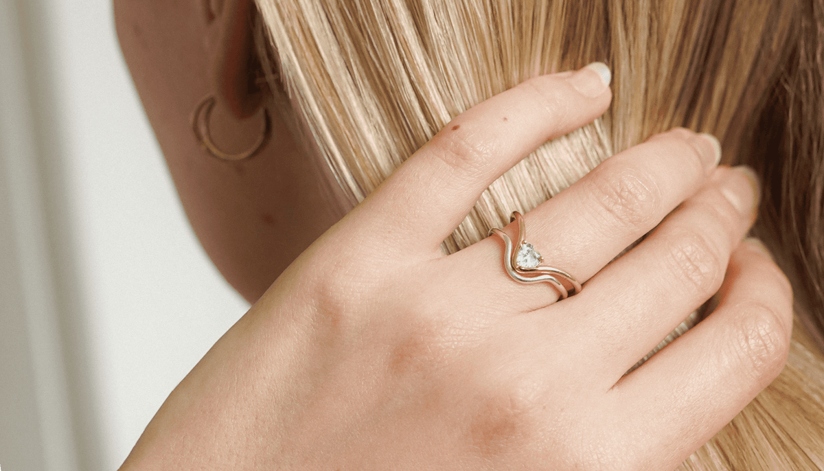 HEART GOLD DIAMOND RING - Made in Antwerp by Nayestones Belgian Sustainable Fine Jewellery