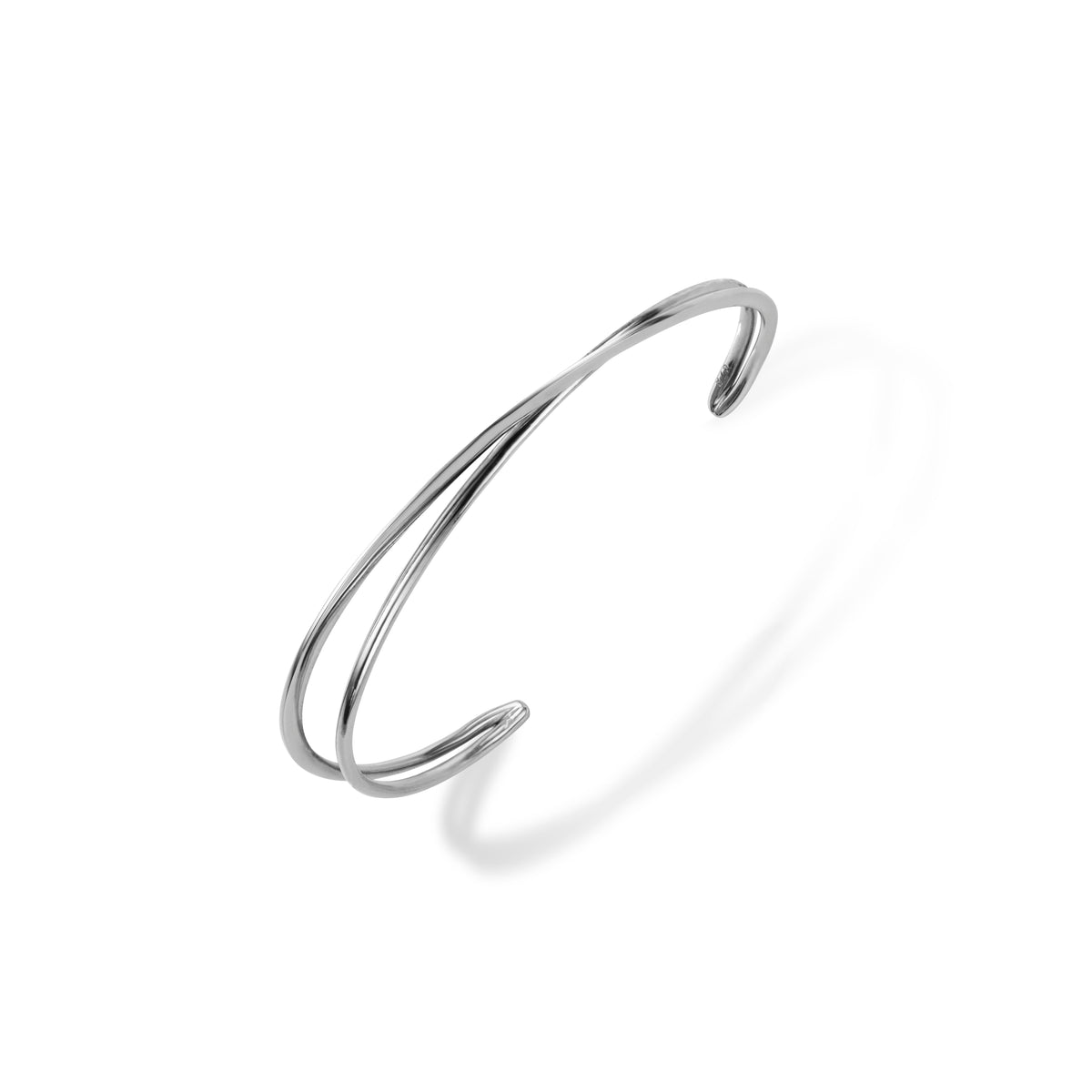 Moon Ellipse Open bracelet in 18K white gold by Nayestones, Belgian fine jewelry.