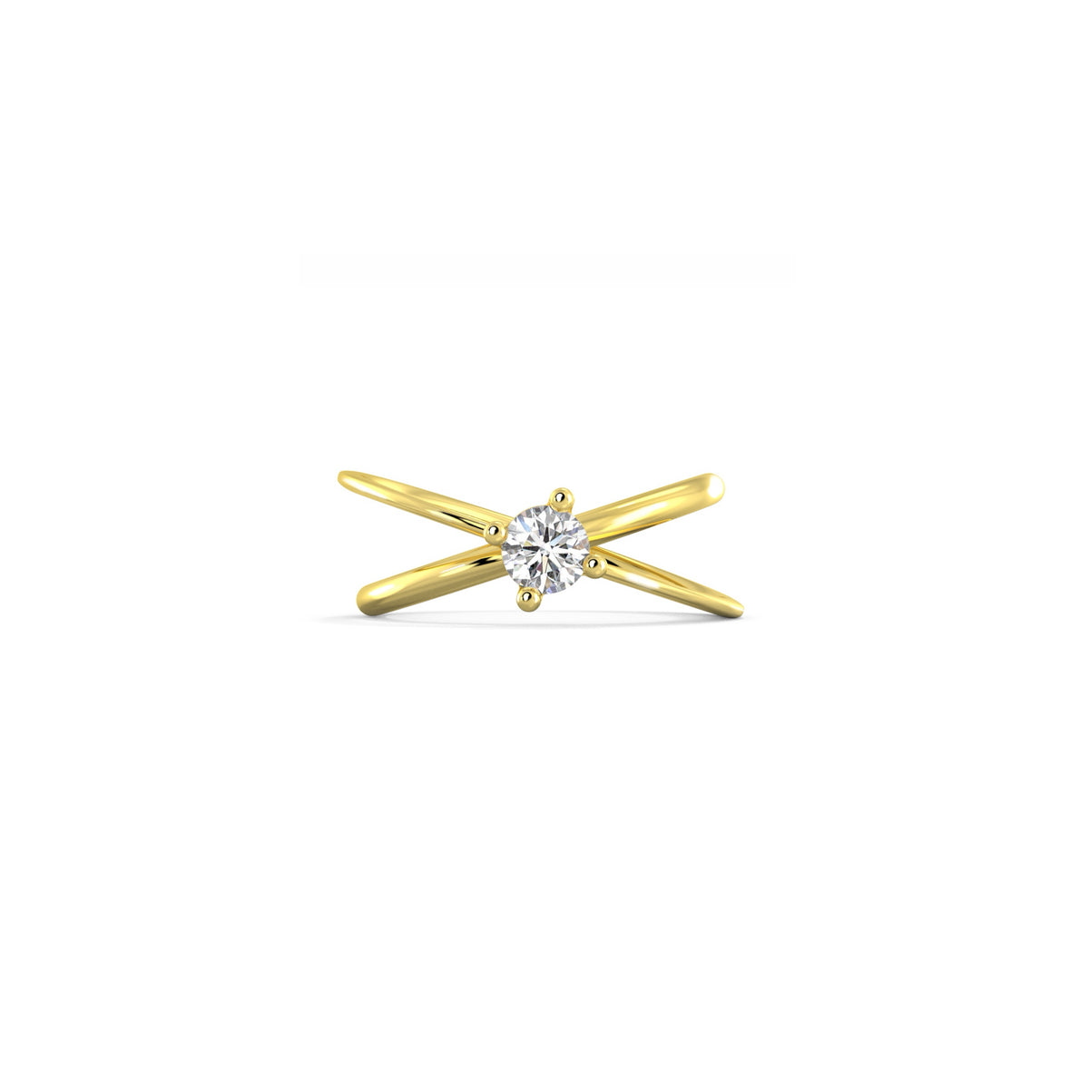 Moon Ellipse engagement ring in 18k yellow gold with a 0.50 carats diamond by Nayestones, Belgian fine jewelry.