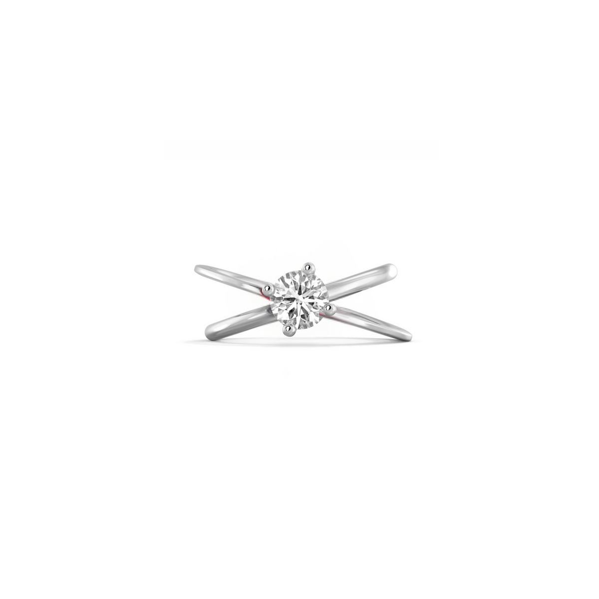 Moon Ellipse Diamond Ring in White Goldwith a 1 carat diamond in the center