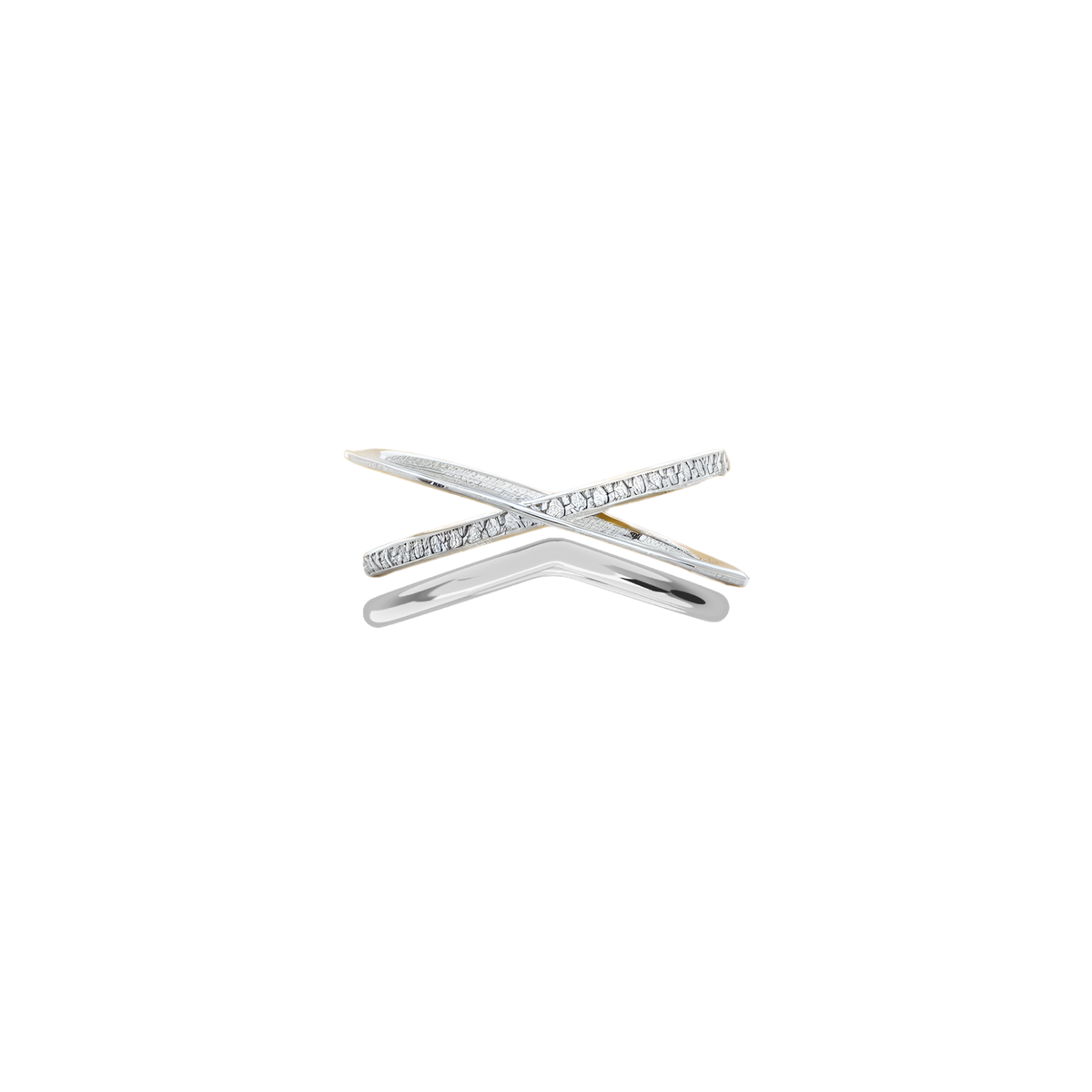 MOON ELLIPSE HALF DIAMOND RING SET