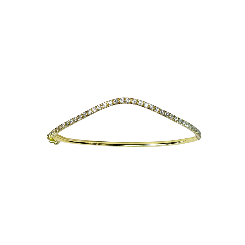 Petite Comete Diamond Bracelet in 18k yellow gold by Nayestones Belgian fine Jewelry. Nayestones