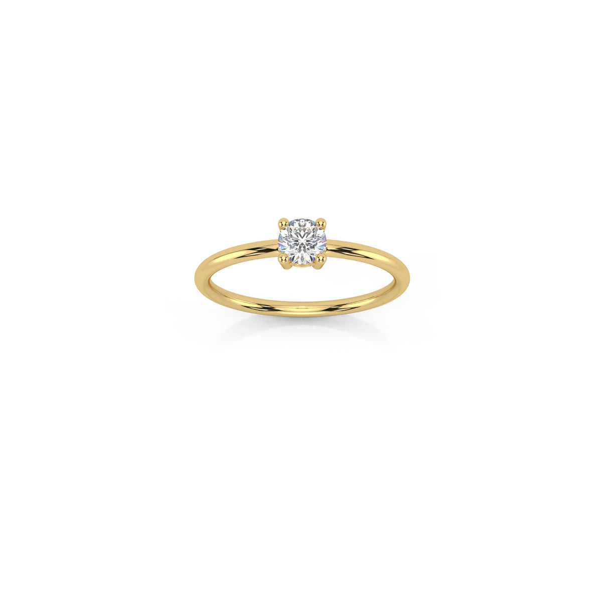 Solitaire Diamond Ring in 18k yellow gold with a 0.50 ct diamond by Nayestones, Belgian Fine Jewelry.