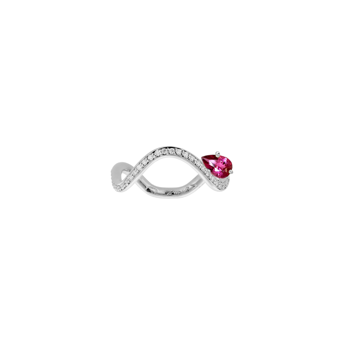 PETITE COMETE PAVÉ PINK TOURMALINE STELLA RING