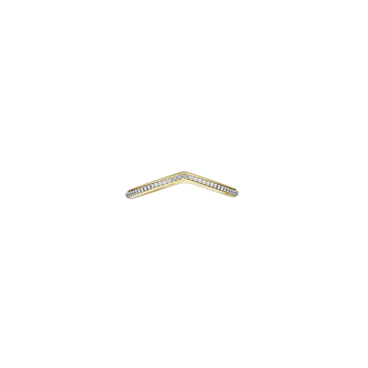Moon Ellipse pavé diamonds band in 18k gold by Nayestones, Belgian fine jewelry.