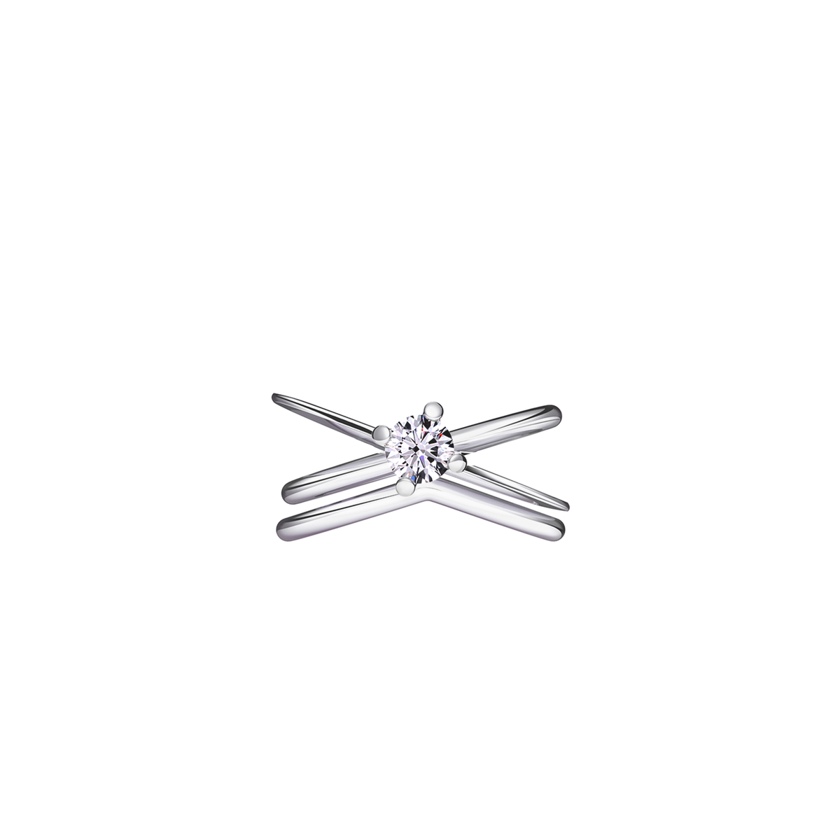 MOON ELLIPSE RING SET WHITE GOLD