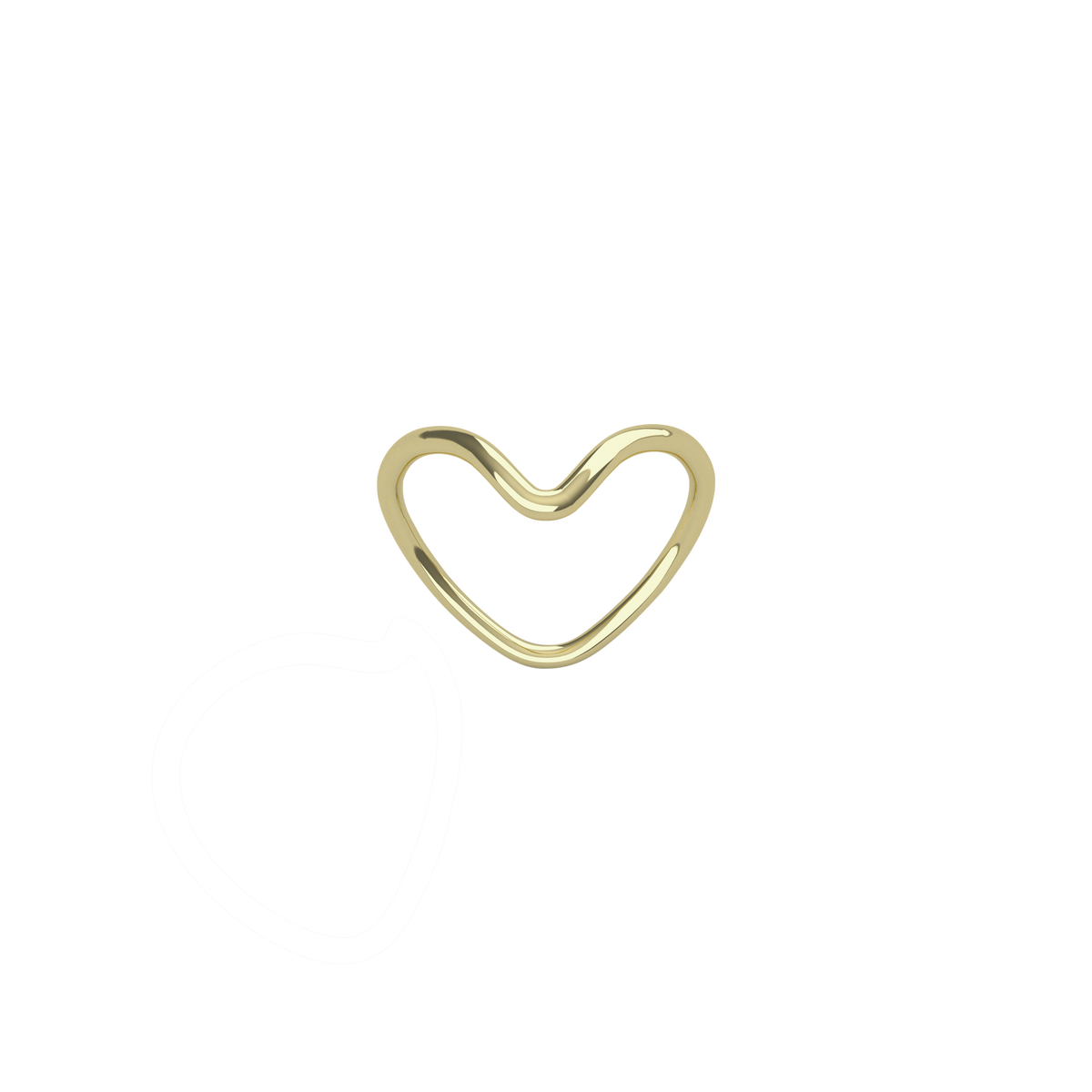 Heart Gold Ring in 18k yellow gold by Nayestones, Belgian fine jewelry