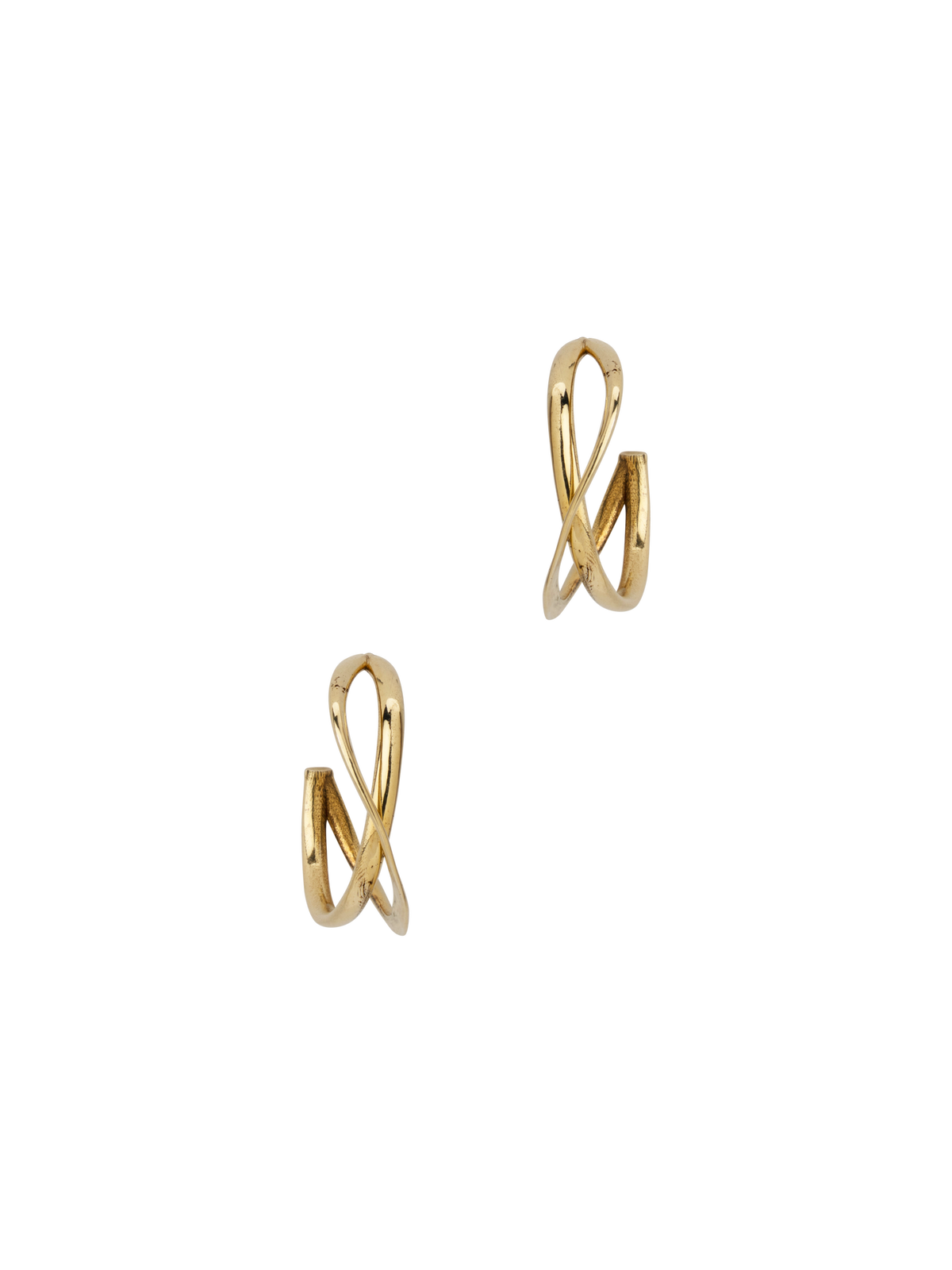 Moon Ellipse Creole earrings in 14k and 18k yellow gold by Nayestones, Belgian fine jewelry.