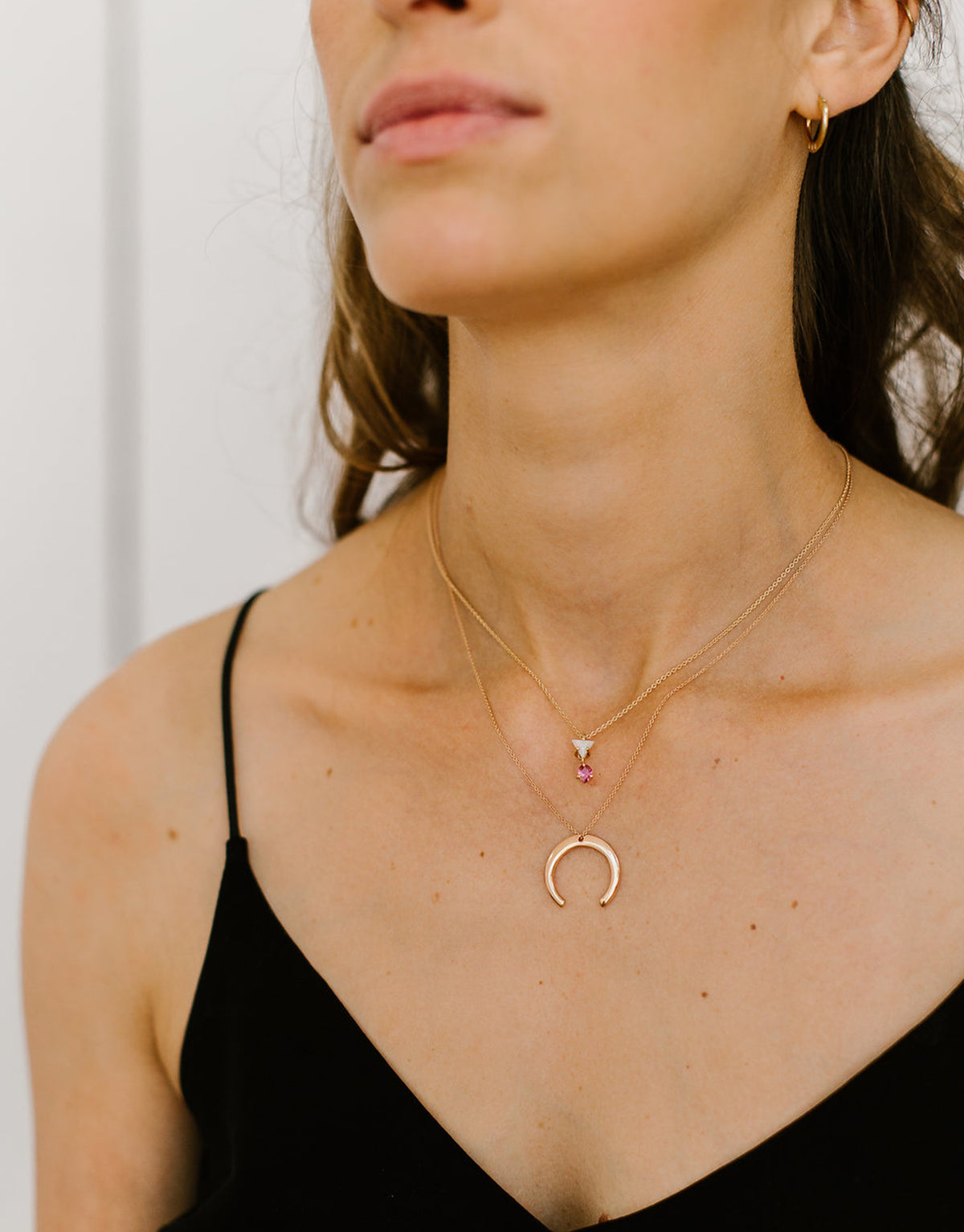 925 silver yellow gold necklace - Necklace Moon Gold-Plated Small - Nayestones