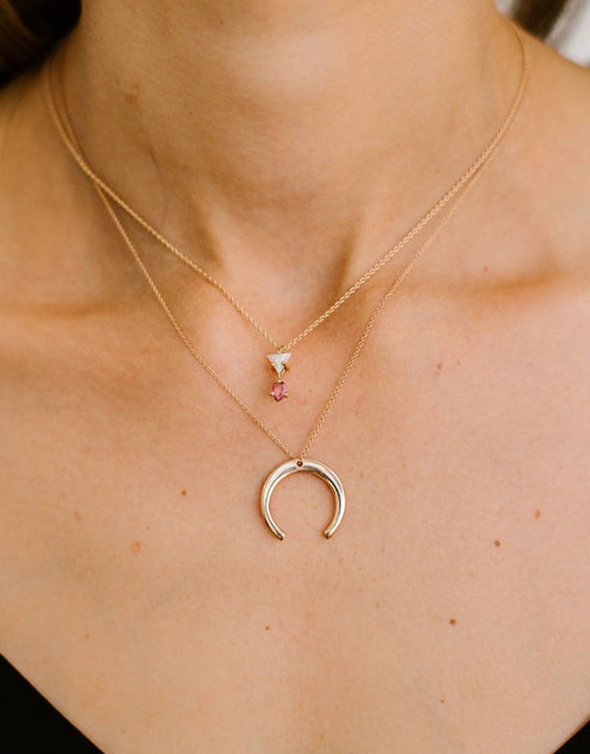 925 silver yellow gold necklace - Necklace Moon Gold-Plated Small - Nayestones