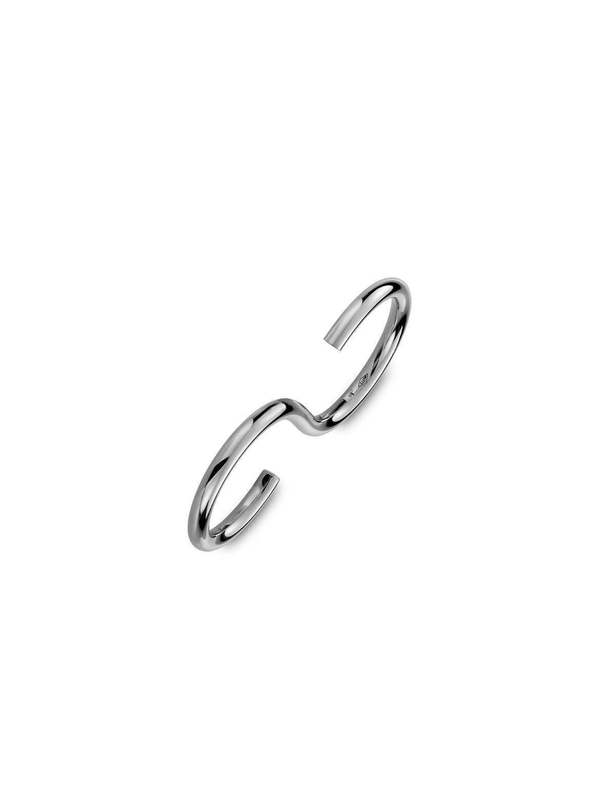 Signature Double ring in 9K white gold by Nayestones, Belgian fine jewelry.