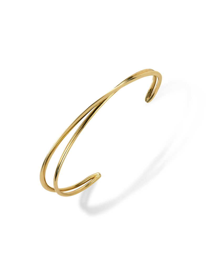 Moon Ellipse Open bracelet in 18K yellow gold by Nayestones, Belgian fine jewelry.  Nayestones