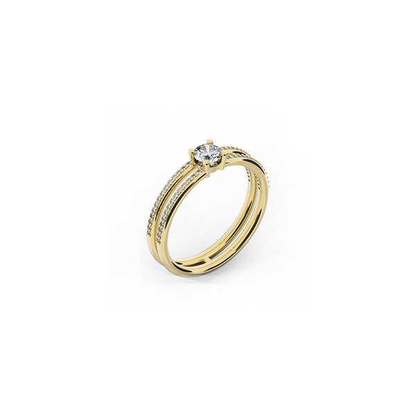 Nayestones Design: 18K Recycled Gold Wedding Band adorned with 0.25 Carat White Diamond Solitaire and a Total of 0.418 Carats in White Diamonds - Crafted Responsibly for Timeless Beauty by Nayestones