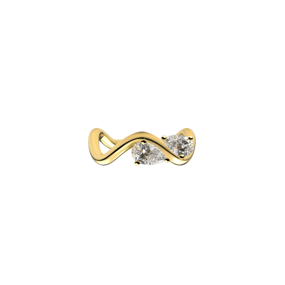BOLD PETITE COMETE DOUBLE PEAR DIAMOND RING