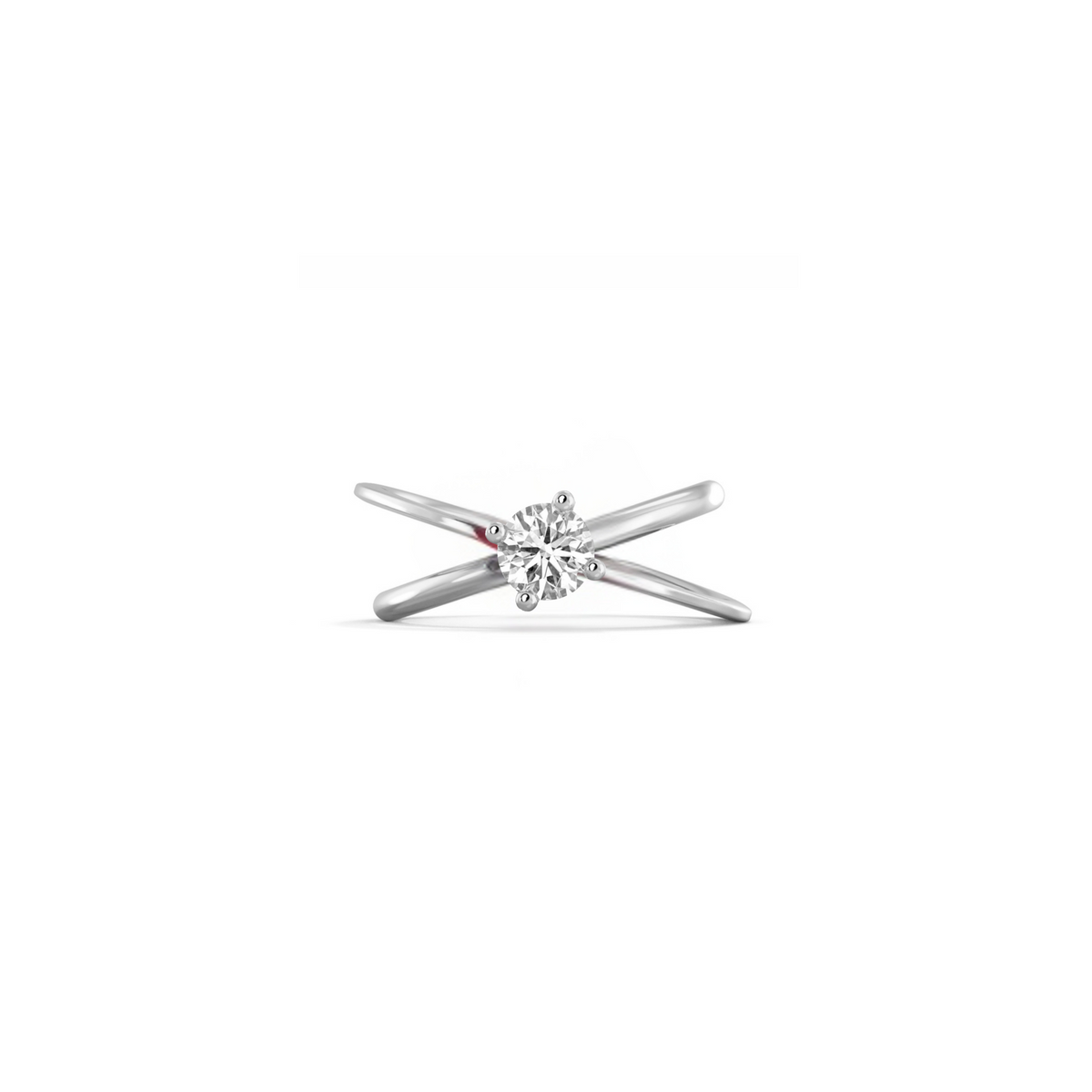 Moon Ellipse Diamond Ring White Gold 0.5 carat