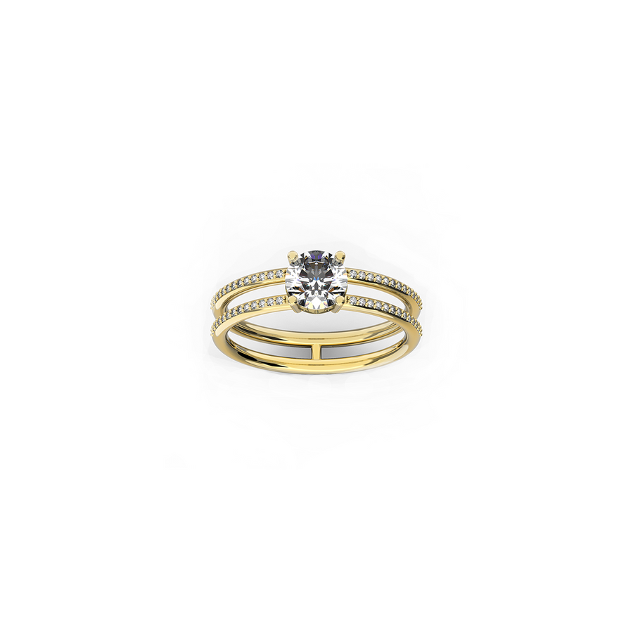 Nayestones' Ethical Elegance: 18K Recycled Gold Wedding Band featuring a Dazzling 0.75 Carat Center White Diamond and a Total of 0.918 Carats in Sparkling White Diamonds - Crafted with Care and Precision by Nayestone