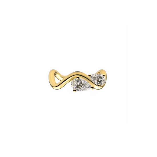 BOLD PETITE COMETE DOUBLE PEAR DIAMOND RING Nayestones