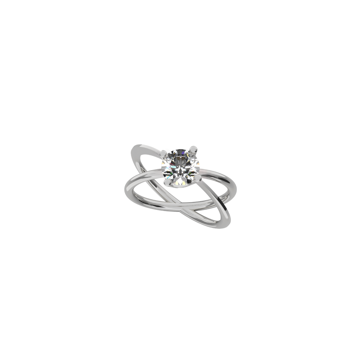 Moon Ellipse Diamond Ring White Gold 1.25 carat diamond