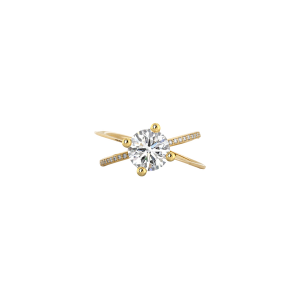 Moon Ellipse Pavé Diamond Ring Yellow Gold 1.25 carat Nayestones