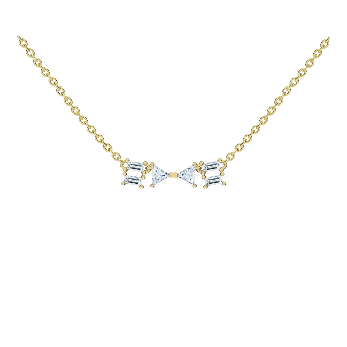 Diamond Necklace Atlante collection - Recycled yellow gold Made in Antwerp by Nayestones