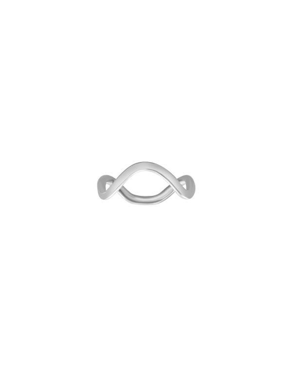 18K white recycled gold ring from Petite Comète. Elegant, versatile band for weddings, stackable with collection's rings.