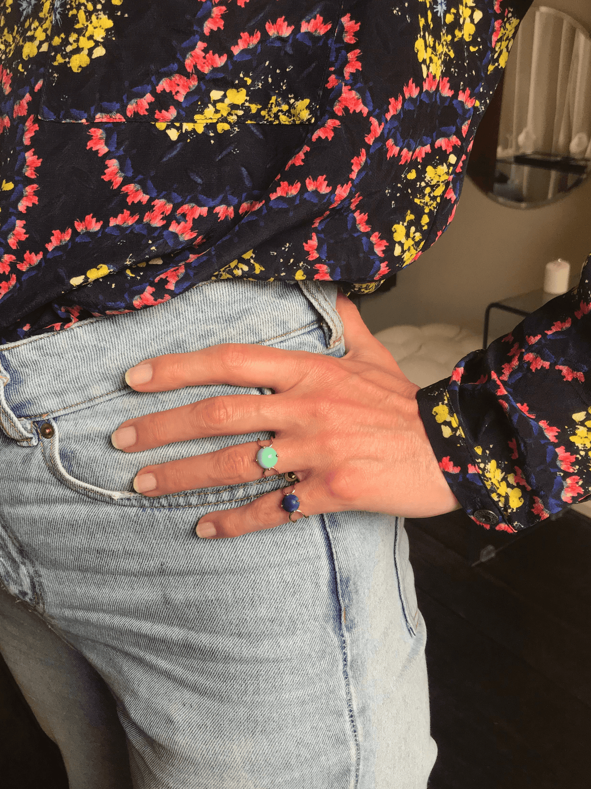 Metal: 14K sustainable yellow, white or pink gold Stone: malachite, morganite, chalcedony, opal, lapis lazuli, chrysoprase, rhodocrosite (oval), turquoise. This ring can be worn as much on a daily basis as for a special occasion as it elegantly wraps around any finger of the hand. 