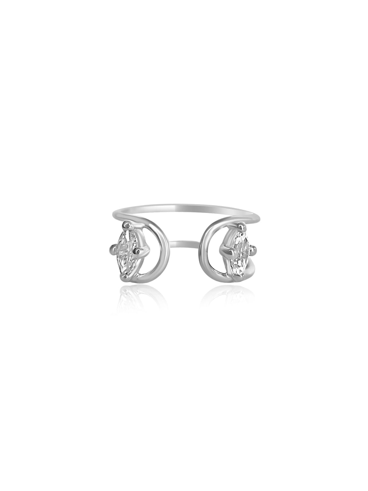 BAGUE DOUBLE C DEUX MARQUISES DIAMANTS