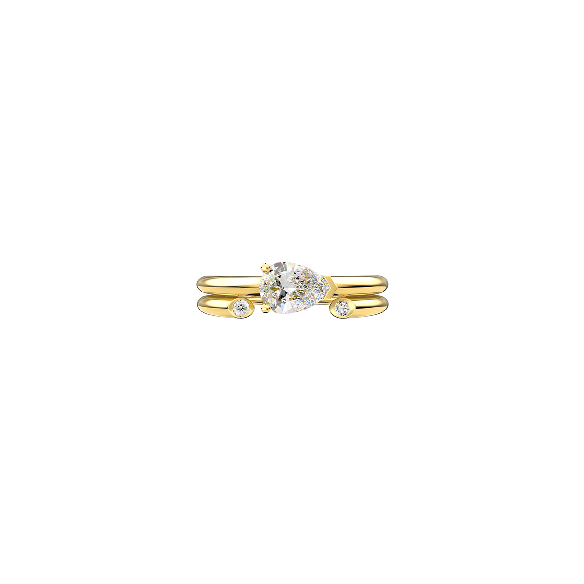 MOON SOLITAIRE H PEAR DIAMOND RING SET