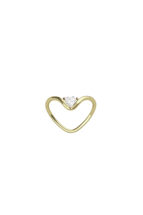 Heart Gold Ring in 18k yellow gold with a 0.25 carat diamond by Nayestones, Belgian fine jewelry  Nayestones