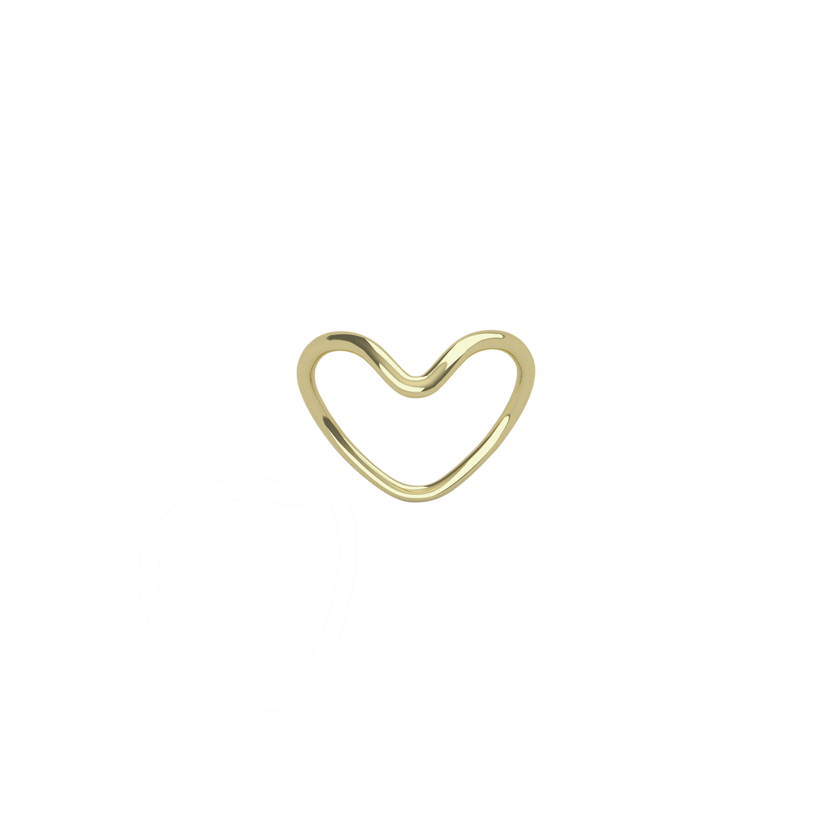 Heart Ring in 18k yellow gold by Nayestones, Belgian fine jewelry.