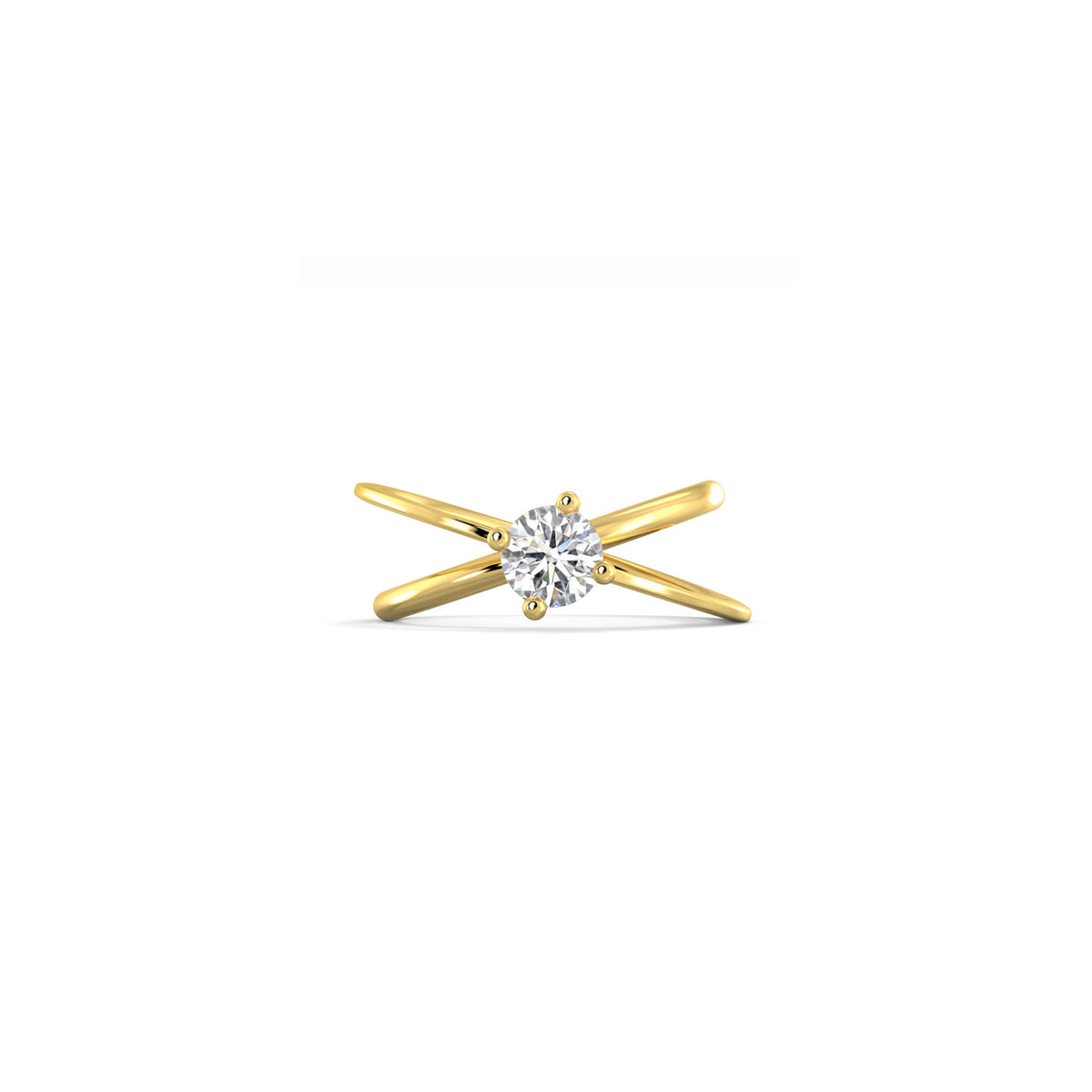 Moon Ellipse engagement ring in 18k yellow gold with a 0.50 carats diamond by Nayestones, Belgian fine jewelry. 