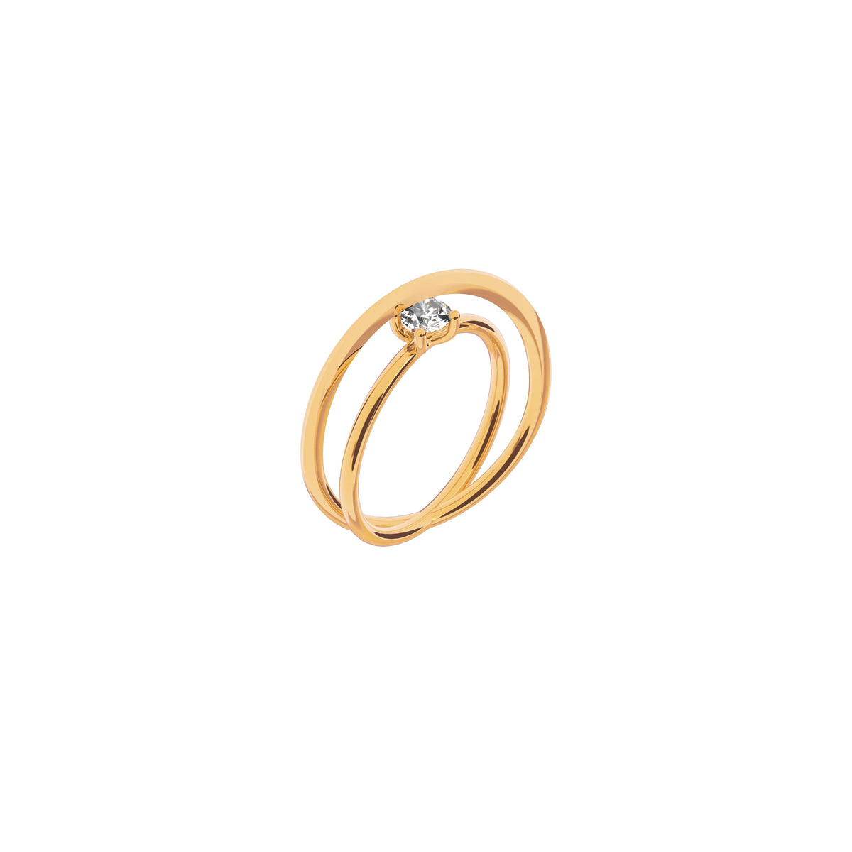 Nayestones Fine Jewelry 18k pink gold Moon Ellipse Solitaire Ring with Diamond Perfect Moon Ellipse engagement solitaire ring in 18k pink gold with a 0.25 carats diamond by Nayestones, Belgian fine jewelry.  engagement ring 