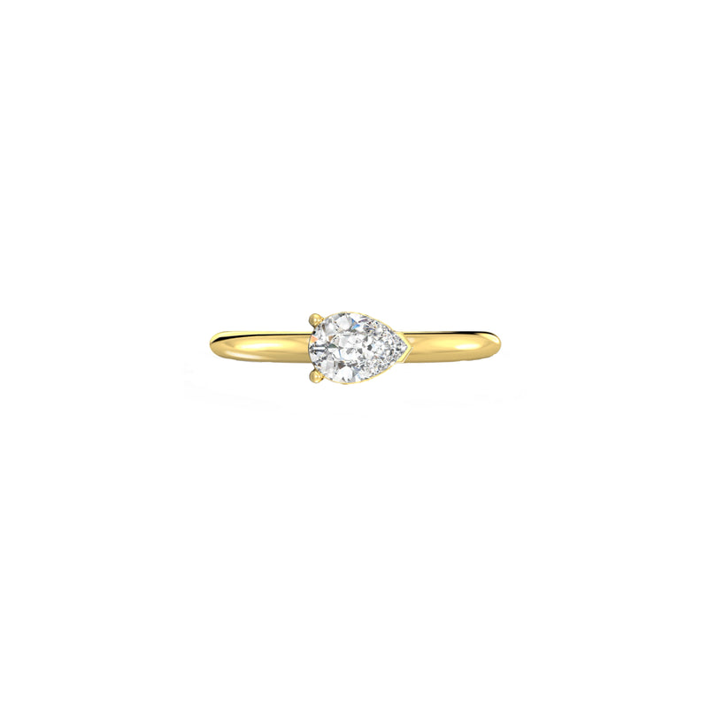 MOON SOLITAIRE POIRE H DIAMOND RING Nayestones