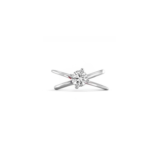 Moon Ellipse Diamond Ring in White Gold Nayestones