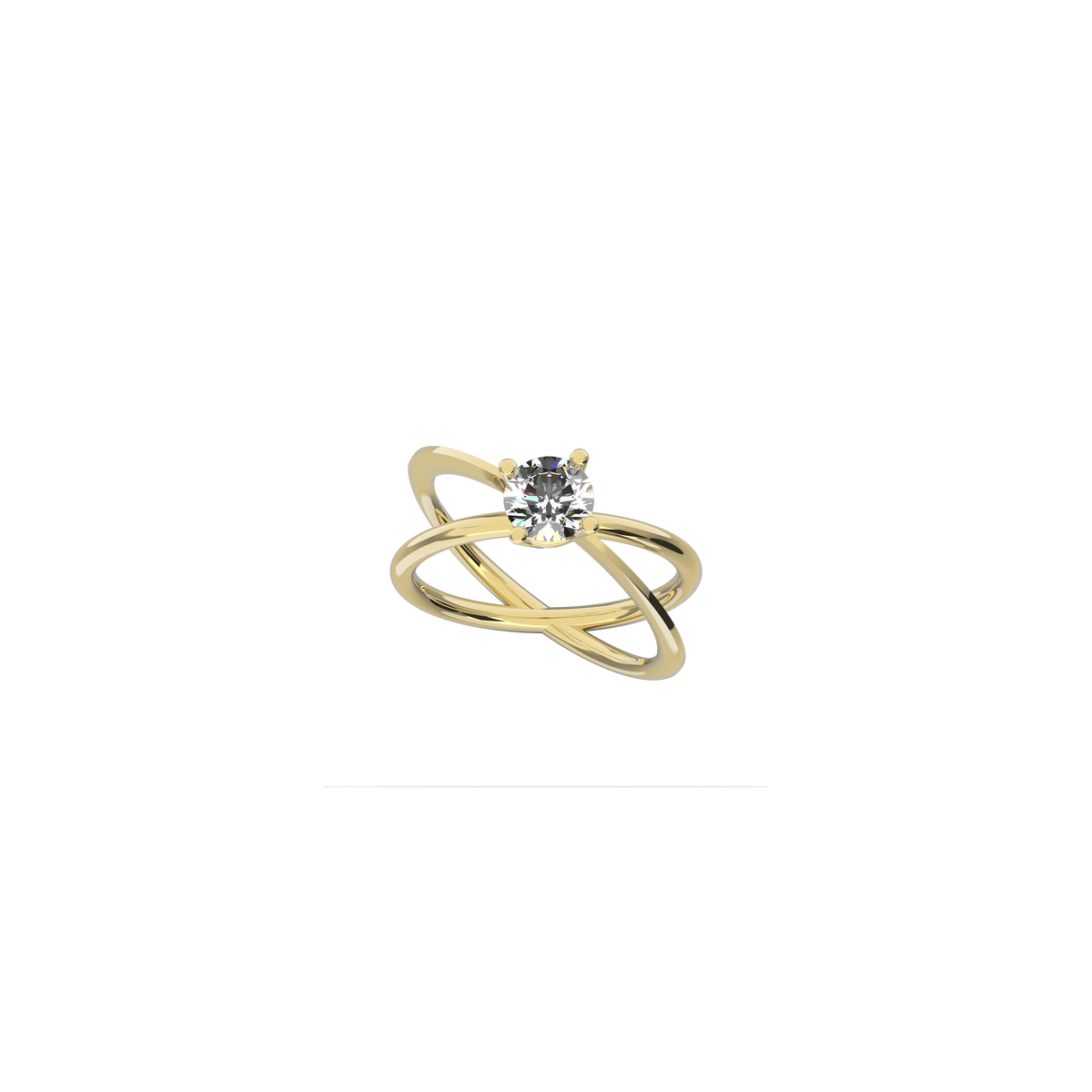 Moon Ellipse engagement ring in 18k yellow gold with a 0.75 carats diamond by Nayestones, Belgian fine jewelry. 