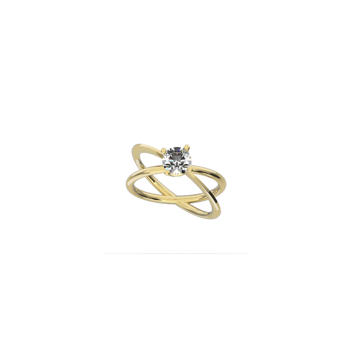 Moon Ellipse Diamond ring - yellow gold 0.75 Carat - designed by Nayestones Made in Antwerp