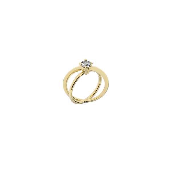 Moon Ellipse Diamond 18K Gold  ring - yellow gold 0.75 Carat - designed by Nayestones Made in Antwerp