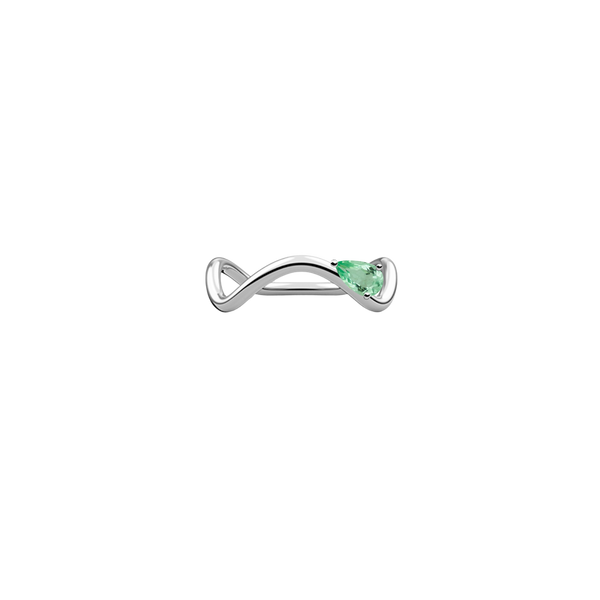 White gold ring with a green mint emerald Nayestones