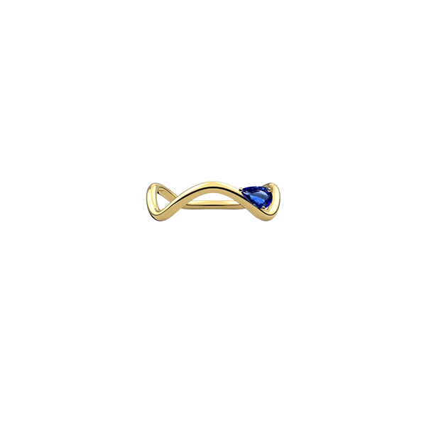 Yellow Gold ring with a blue tanzanite Nayestones