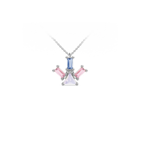 PYRAMID RAY OPAL AND BLUE TOPAZ NECKLACE Nayestones