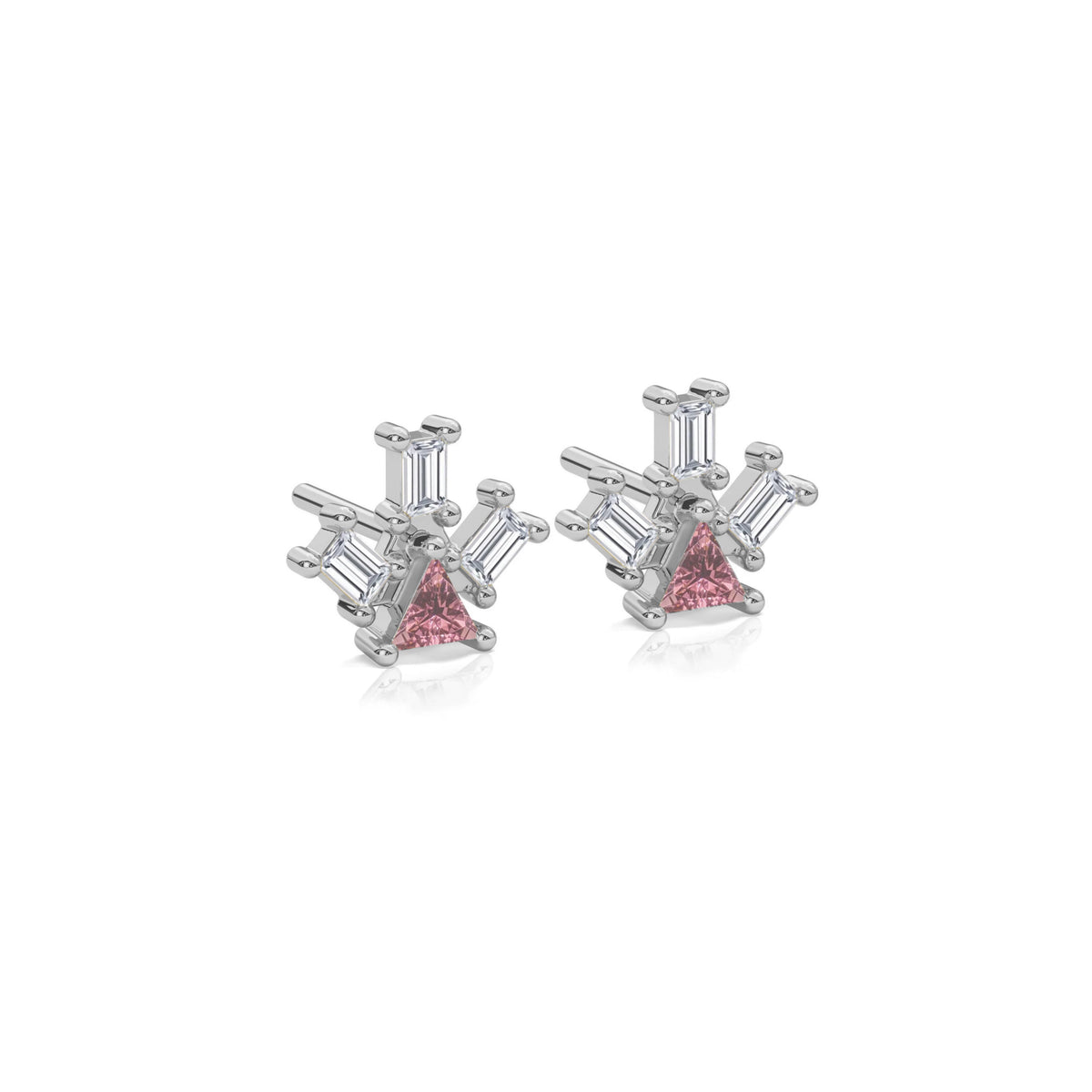 PYRAMID RAY PINK TOURMALINE EARRINGS