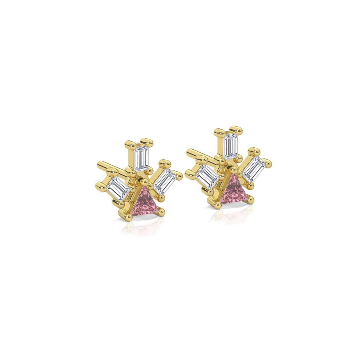 PYRAMID RAY PINK TOURMALINE EARRINGS