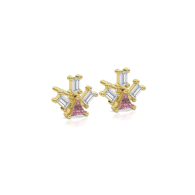 PYRAMID RAY PINK TOURMALINE EARRINGS Nayestones