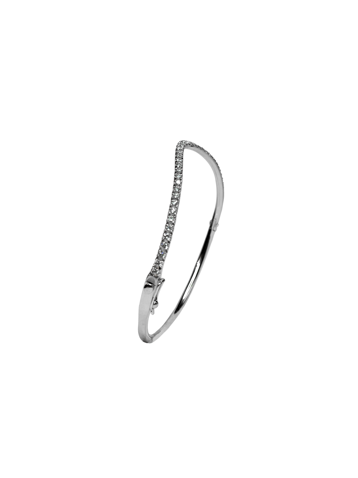 Petite Comete Diamond Bracelet in 18k white gold by Nayestones Belgian fine Jewelry.