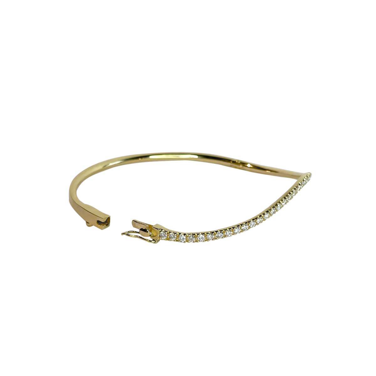 Petite Comete Diamond Bracelet in 18k yellow gold by Nayestones Belgian fine Jewelry.