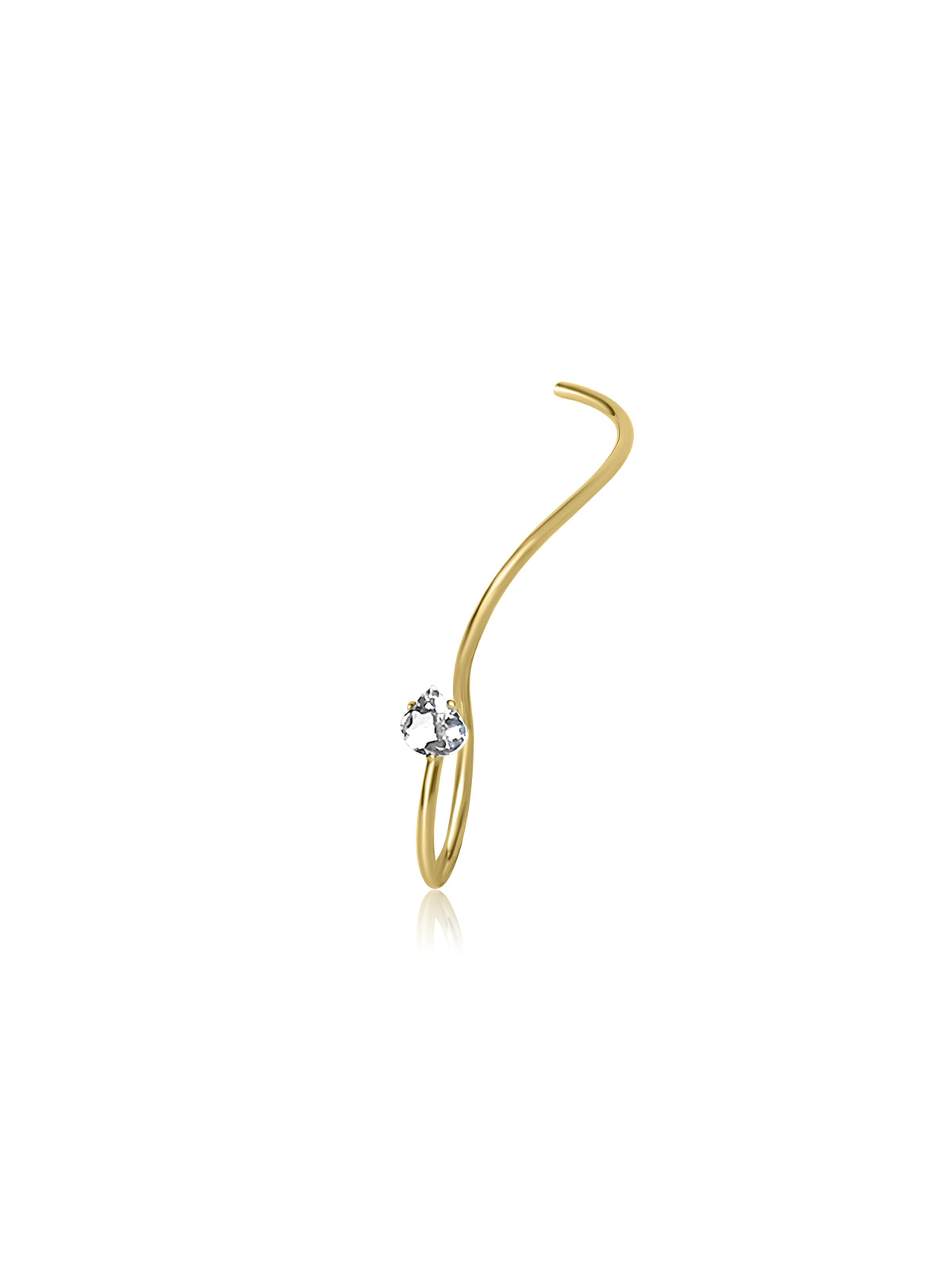 Petite Round Drop Earrings in 9K Yellow Gold Heart-Cut Aquamarine stone by Nayestone, Belgian fine jewelry.