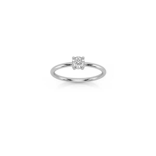 Solitaire diamond ring in 18k white gold with 0.50 carats diamond by Nayestones, Belgian fine jewelry.  Nayestones